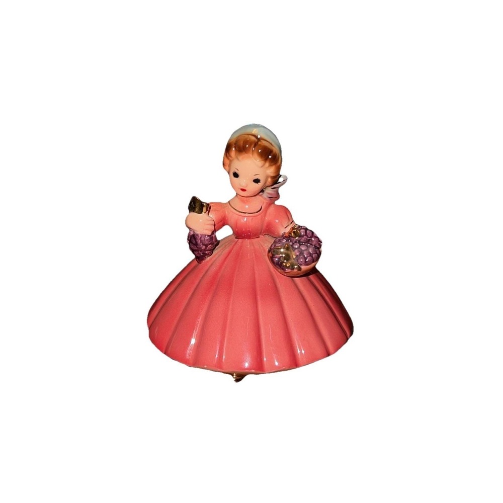 Josef Originals International Series, ITALY Girl In Pink With Grapes Figurine
